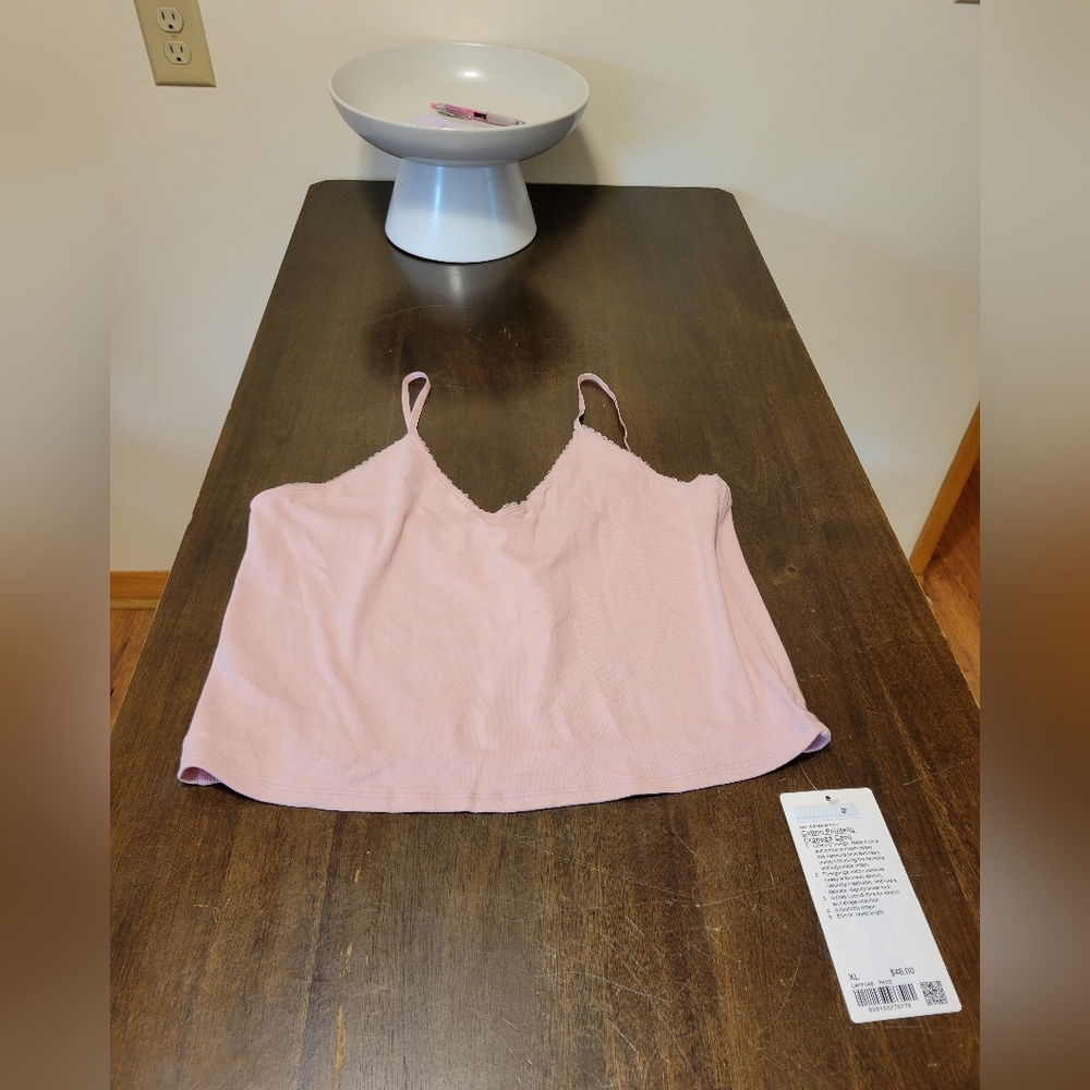 Lululemon Cotton Pointelle Cropped Cami - Pink Haze XL